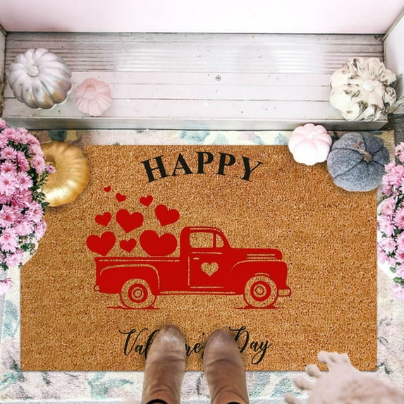 pathside Valentines Day Love Heart Doormat Love Home Welcome Carpet, I Love You Doormat Valentines Day Decor Rug, Holiday Entry Rug for Indoor Outdoor Home Bathroom Decor,13x35 in