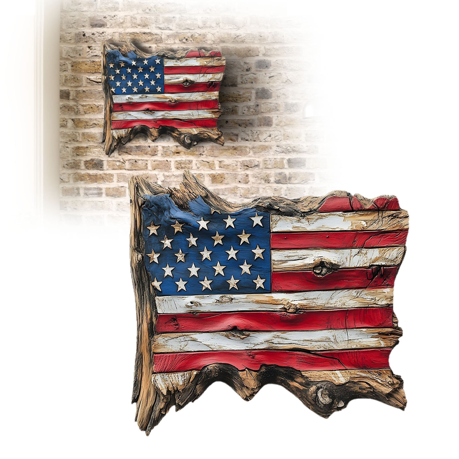 patriotic Wooden American Flag wall hanging Sign 4th of July Wood Block ...