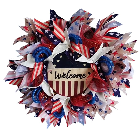 patriotic wreath mesh,Clear 20cm