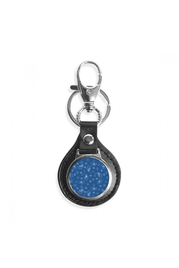 pattern blue night dot traditional key link chain keyholder finder hook metal