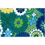 patterned outdoor spun polyester swivel rocker cushion, 48 x 24, luxury azure