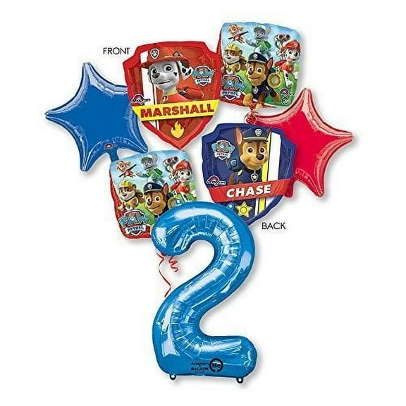 paw patrol 2nd birthday balloons with mini shape birthday party balloons bouquet decorations chase marshall by anagrem
