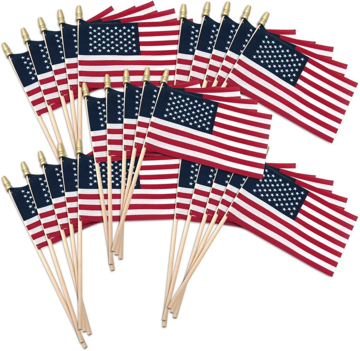 pawty Small American Stick Flags 1’x1.5’ | Cotton Outdoor Flag on 2.5 ...