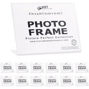 Photo Booth Frames 6x4 Acrylic Sign Holder, Horizontal Slanted Display Stand, Clear Picture Frame 12-Pack