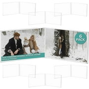 pbf 6x4 Double Picture Frame | 6 x 4 Acrylic Sign Holder | Horizontal Self Standing Sign Holder | Acrylic Stands for Display | Clear Picture Frame, Menu Table Top Stand, Plastic Flyer Holder 6-Pack