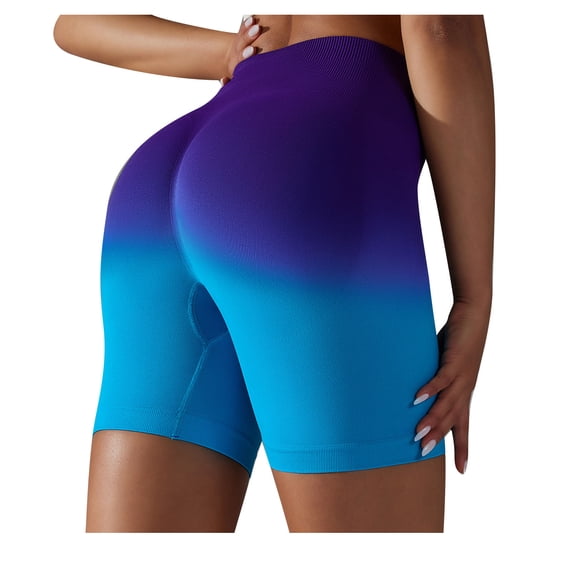 pbnbp Biker Shorts for Women Tummy Control Ombre Tie Dye Butt Lifting Activewear Workout Athletic Gym Yoga Shorts