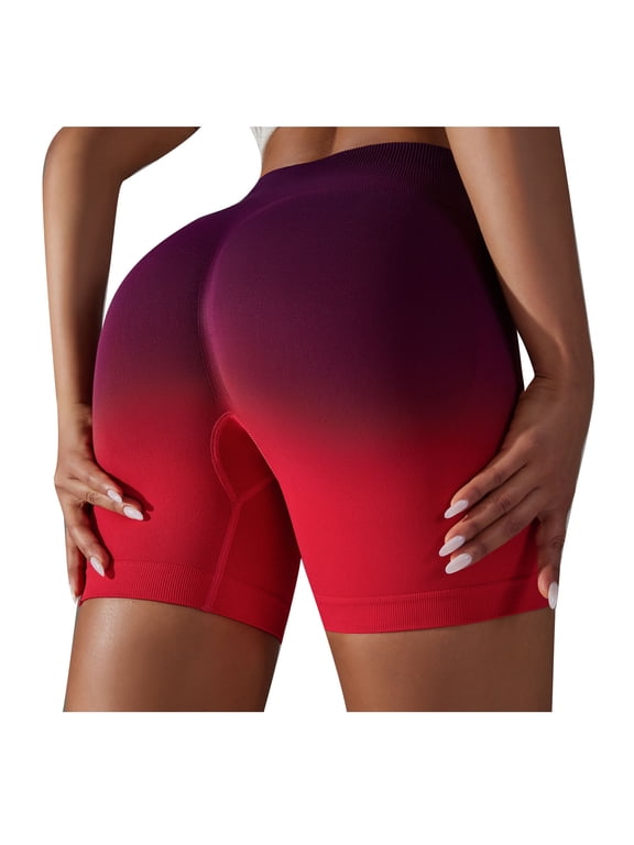 Biker Shorts for Women Tummy Control Ombre Tie Dye Butt Lifting Activewear Workout Athletic Gym Yoga Shorts