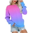 thumbnail image 1 of pbnbp Fall Sweater for Women 2023 Trendy Ombre Tie Dye Long Sleeve Pullover Casual Loose Fit Color Thin Crewneck Sweatshirts, 1 of 5