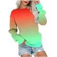 thumbnail image 1 of pbnbp Fall Sweater for Women 2023 Trendy Ombre Tie Dye Long Sleeve Pullover Casual Loose Fit Color Thin Crewneck Sweatshirts, 1 of 5
