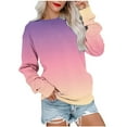 thumbnail image 1 of pbnbp Fall Sweater for Women 2023 Trendy Ombre Tie Dye Long Sleeve Pullover Casual Loose Fit Color Thin Crewneck Sweatshirts, 1 of 5