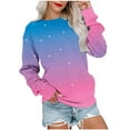 thumbnail image 1 of pbnbp Fall Sweater for Women 2023 Trendy Ombre Tie Dye Long Sleeve Pullover Casual Loose Fit Color Thin Crewneck Sweatshirts, 1 of 5