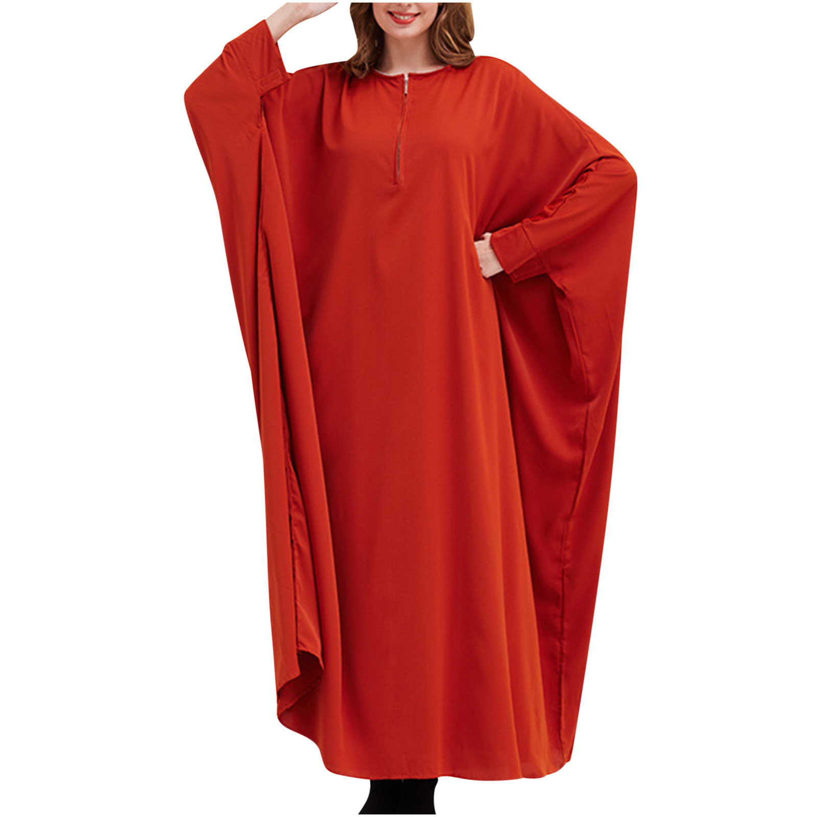 Pbnbp Large Size Dress For Women Solid Long Bat Sleeve One Size With Pbnbp Large Size Dress For Women Solid Long Bat Sleeve One Size With