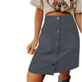 thumbnail image 1 of pbnbp Skorts Skirts for Women Knee Length Plus Size High Waisted Corduory Button Front with Pockets Midi Wrap Skirt, 1 of 4