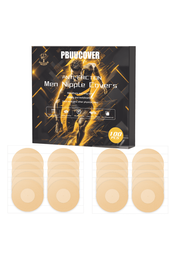 Nipple Covers for Men,100Pcs (50 Pairs) No Show Nipple Tape & Nip Guards for Runners,Ideal for Marathon,Gym