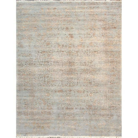 pdc-2779 Transitional Collection Hand Knotted Bsilk & Wool Area Rug - Blue/Gold - 7' 9' X 10' 0'