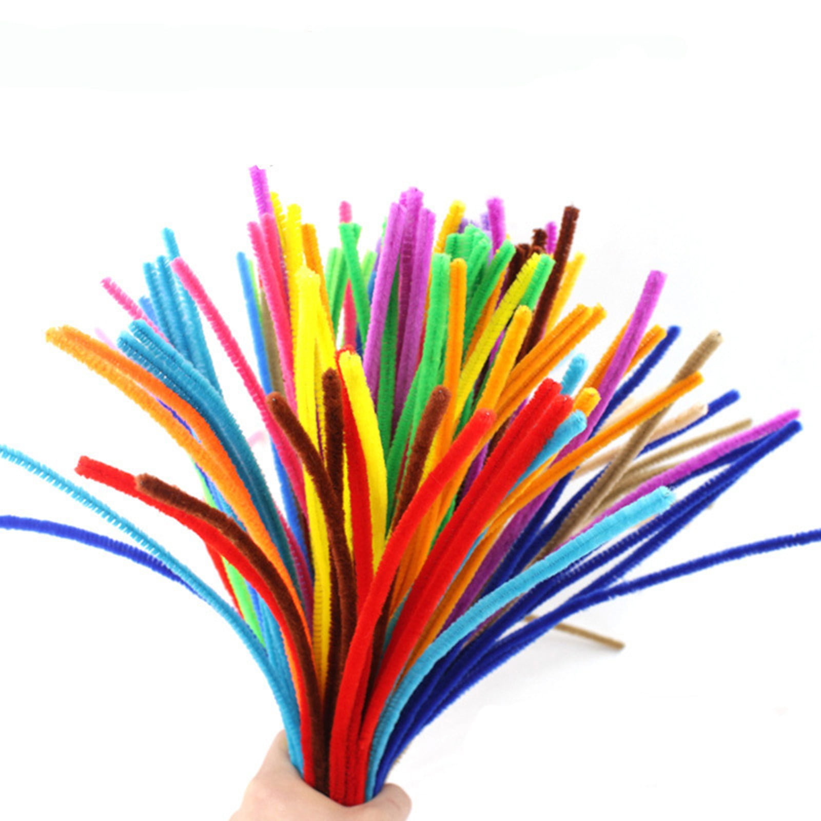 pdqouc 100 Pieces Chenill Stem Solid Color Pipe Cleaners Set for DIY ...