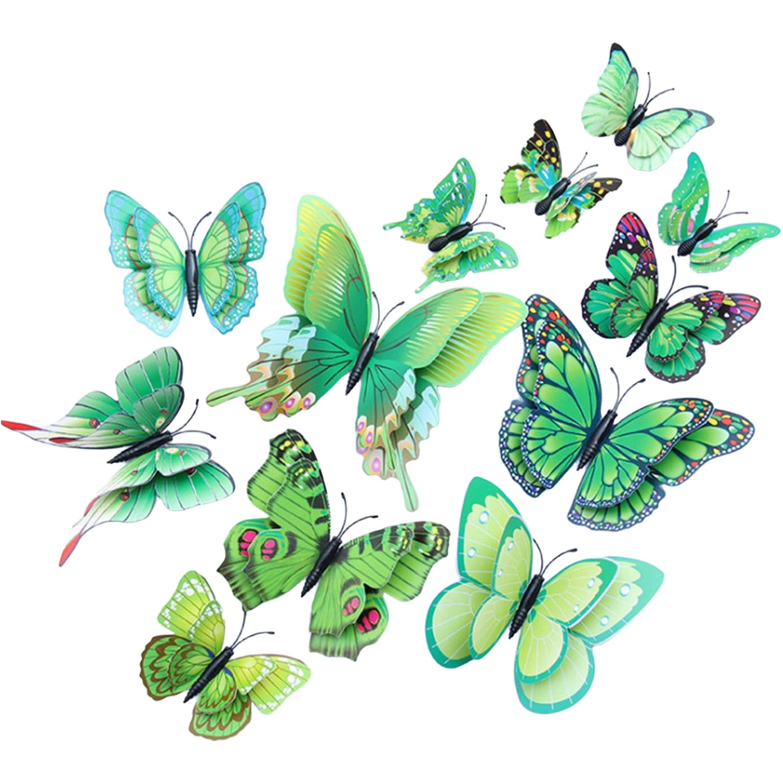 pdqouc 12Pcs Double Layer 3D Butterfly Wall Decor, Reusable Decals for ...