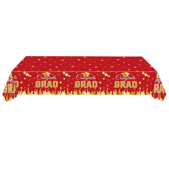 pdqouc 2025 New GRAD Graduation Season Tablecloth Disposable Tablecloth School Decoration Graduation Season Decoration for College High School Grad Party Supplies 54 x 107 inch