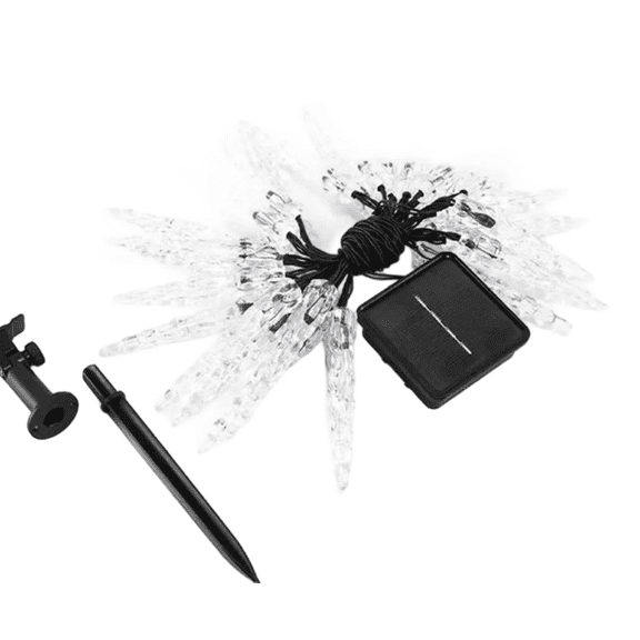 pdqouc 21ft 30 LED Outdoor Icicle String Lights, Auto Dusk to Dawn Christmas Lights, Perfect for Xmas Thanksgiving Party Patio Courtyard Window Fence Indoor Outdoor Decor