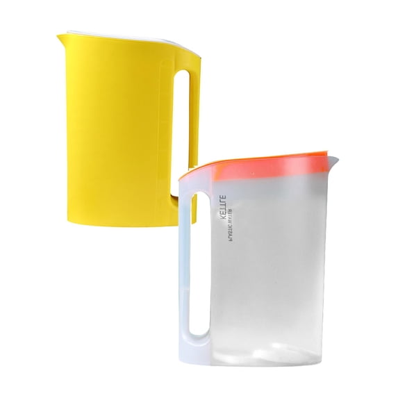 pdqouc 2PCS 2200ml Water Pitcher With Lid | Hot/Cold Drink Pitcher Spill Proof Water Carafe With Handle Great For Making Teas Beverage Juices Home Drink Containers