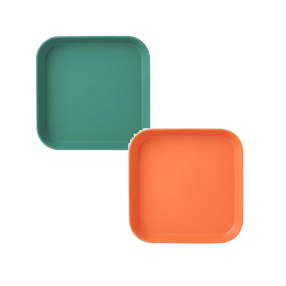 pdqouc 2PCS 9 X 9 Glass Baking Dish Macaron Spit Bone Dish Household Snack Small Dish P ickle Dish Plastic Snack Cake Dish Dining Table Garbage Plate Home Kitchen Supplies,Orange+Green