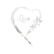 pdqouc 3D Acrylic Mirror Wall Decor Stickers Heart Shaped LOVE DIY Self Adhesive Wall Art Decals Home Removable Decorations for Living Room Bedroom Bathroom Office Wall Door Decor