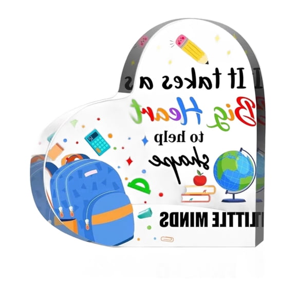 pdqouc 4 Inch Colorful Heart Acrylic Desktop Decoration Heart Shaped Gift for Teachers' Day During Graduation Season Fall Holiday Home Room Decor Birthday Gifts Supplies