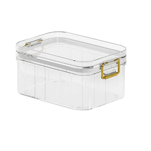 pdqouc 4 Size Single Clear Plastic Storage Jars Vacuum Proof Fresh Storage Airtight Jars Kitchen Airtight Jars With Lids Proof Crispers Freezer Bag Storage Organizer