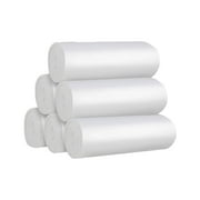 pdqouc 6 Rolls Household 8 Gallon Trash Bags Set 120 Count Disposable Garbage Bag Thickened Flat Mouth with Rolled Garbage Bags White Clear