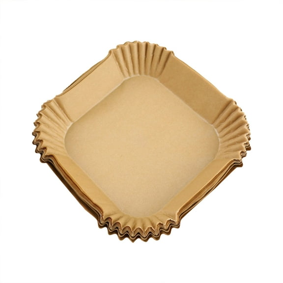 pdqouc 7.87*7.87 Inch Air Fryer Special Paper Plate Thickened High Temperature Round Square Baking Disposable Household Silicone Oil Paper Kitchen Supplies