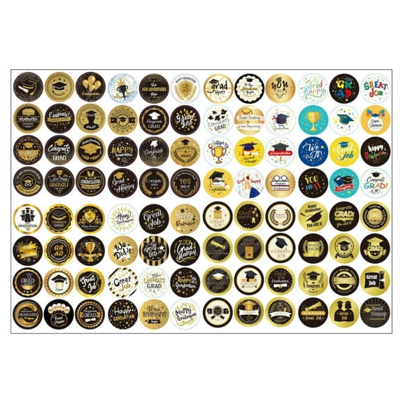 pdqouc 8/16/24 Graduation Season Stickers Set Grad Senior Class of 2024 Party Candy Labels Round Stickers Gift Envelope Seals Stickers for High School College Celebration