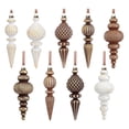 thumbnail image 1 of pdqouc 9 Pcs Neutral Finial Christmas Ornaments Xmas Tree Decor, Vintage Textured Copper Tree Ornaments with Loop, Farmhouse Hanging Baubles, Rustic Decor, for Shatterproof Home Wreath, 1 of 6