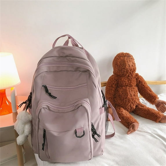 pdqouc Backpack for School & Traveling Student Large Capacity Cargo Backpack Solid Color Multi Layer Pocket Schoolbag Backpack for Work for Men Women