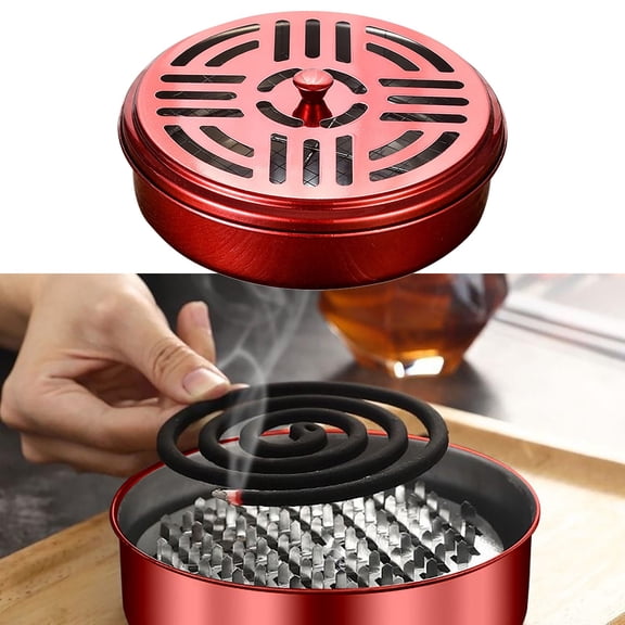 pdqouc Camp Flog Gnaw Stainless Steel Coil Disk Windproof Hollow Design Stable Box For Home