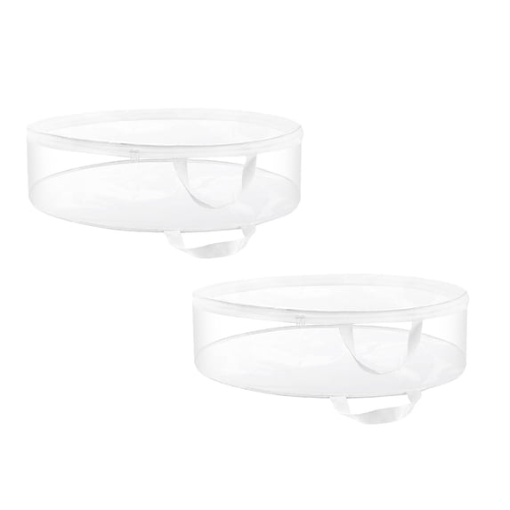 pdqouc Christmas Wreath Storage Bags Holiday Garland Storage Containers Waterproof Clear Storage Bags Zippered Bags with Reinforced Handles For Christmas Artificial Garland Decor
