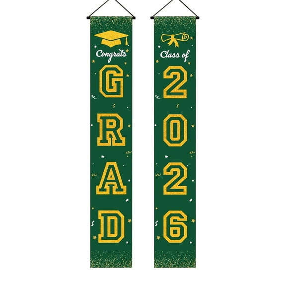 pdqouc Class of 2026 Congrats Grad Porch Banner, Outdoor Door Decor for High School or College Graduation Party, Senior Year Celebration Decoration Supplies