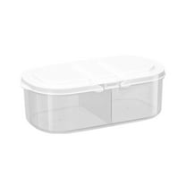 pdqouc Clear Food Organizer Box Double Compartment Storage Boxes with Lids Airtight Jars for Building Food Grains and Plastic Storage Boxes for Multi Functional Kitchen Refrigerator