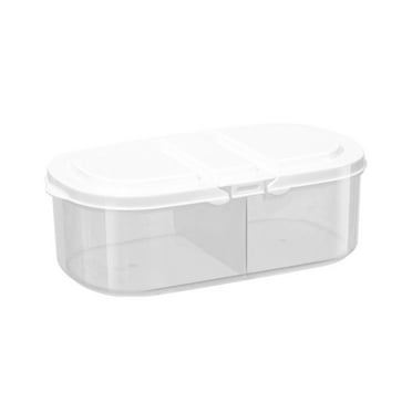 pdqouc Clear Food Organizer Box Double Compartment Storage Boxes with Lids Airtight Jars for Building Food Grains and Plastic Storage Boxes for Multi Functional Kitchen Refrigerator