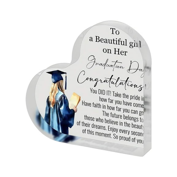 pdqouc Clearance 2025 Graduation Keepsake Heart Shaped Acrylic Souvenir Perfect Graduation and Decoration for College High Middle School, Graduation Party Decorations Favors