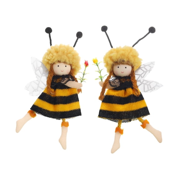 pdqouc Clearance 2pcs Bee Day Decoration Bee Festival Girl Accessories Doll Cute Dwarf Doll Pendant, Fall Holiday Decorations Ornaments for World Bee Day Fall Decor