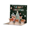 thumbnail image 1 of pdqouc Clearance 3D Christmas Cards Pop Up Christmas Greeting Card Handmade Blank Holiday Cards Xmas Reindeer Santa Bells 3D Card with Envelopes for Christmas Winter Holiday New Year Paper Craft, 1 of 4