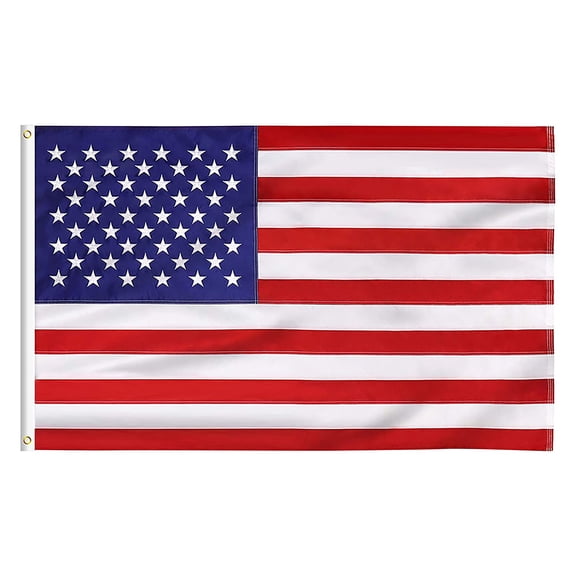 pdqouc American Flag Outdoor USA Heavy Duty US Flags with Embroidered Sewn Stripes and Brass for Outside Outdoor with Durable Embroidered Stars Sewn Stripes Brass 35"x 59"