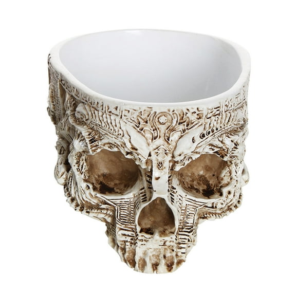 pdqouc Clearance Creative Resin Plant Grass Flower Pot Gothic Skull Head Planter Container for Home Office Indoor Outdoor Plants Decorations