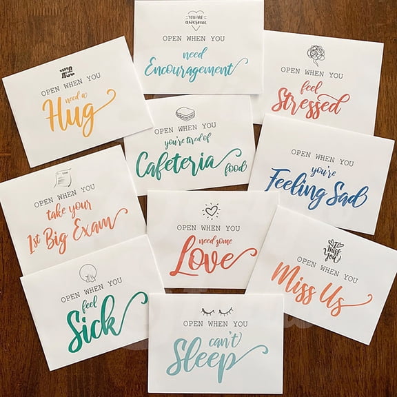 pdqouc Clearance Open When Envelopes for College Student, 16pcs Open When Letters Kit for College, Going Away to College Envelopes Gifts, College Years Diy Inspirational Quotes Cards (16pcs-Set)