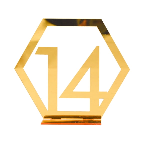 pdqouc Clearance Table Numbers Wedding Acrylic Table Numbers Hexagon Wedding Numbers Hollow Out Reception Stands Seat Numbers with Holder Base for Wedding Party Event Catering Decoration