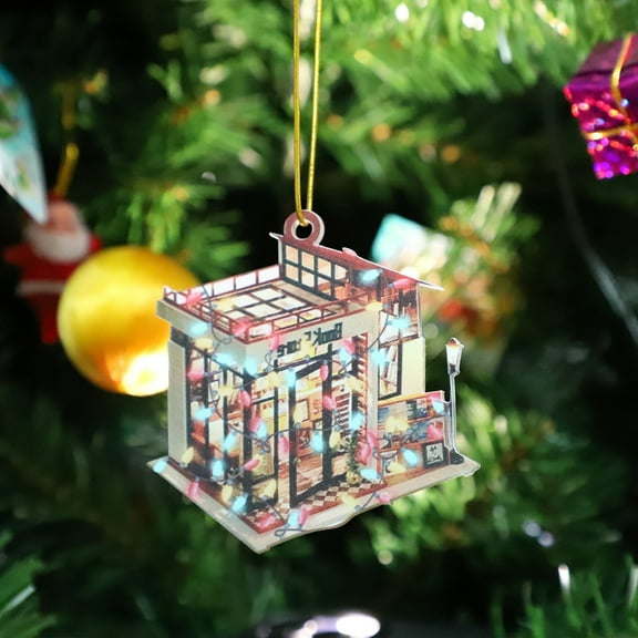 pdqouc Creative House Pattern Pendant Book Lover Fun Reading Christmas Book Store Acrylic Hanging Ornament Home Decor Christmas Party Gifts Decorations