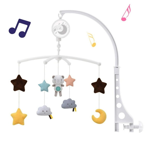 pdqouc Crib Mobile With Hanging Rotating Toys Bear Baby Mobile Music Bed Bell Animal Hanging Ornament Nursery Toys For Baby Boys Girls Clearance