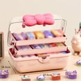 thumbnail image 1 of pdqouc Cute Girl Hair Accessories Storage Box Bow Organizer Box Jewelry Box Plastic Headband Holder Hairpin Container for Baby Teen Girls Purple Clearance, 1 of 8
