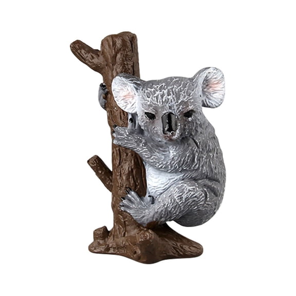 pdqouc Cute Mini Desktop Ornaments Solid Tree Trunk Hugging Koala Model Decor Gray Fall Holiday Home Room Decor Birthday Gifts Supplies