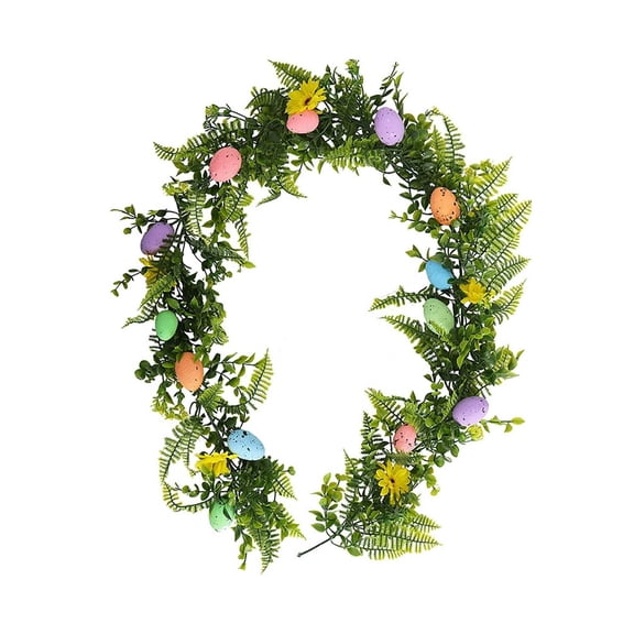 pdqouc Easter Decorations 2026 Easter Garland Spring Vine With Easter Eggs Flowers Berries For Rustic Mantle Arch Home Table Tree Decoration